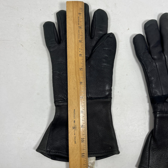 CHURCHILL Gloves Womens S Genuine Deerskin Leather Biker Buckle Black USA - Picture 8 of 9